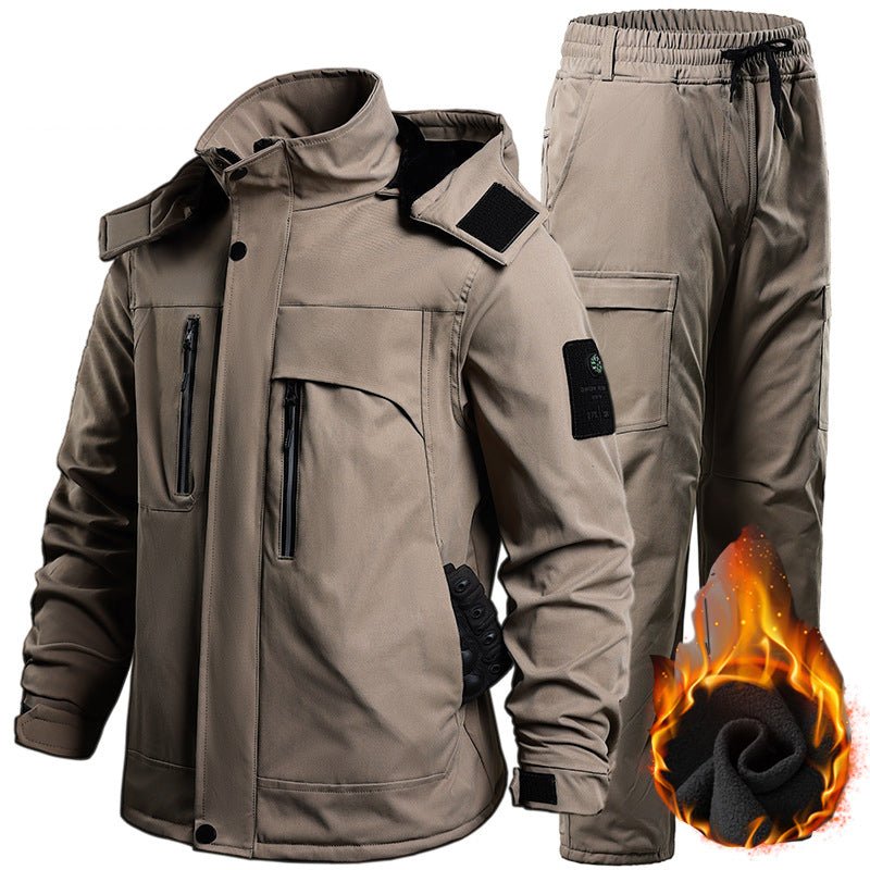 Waterdichte tactische softshell herenset met fleecevoering