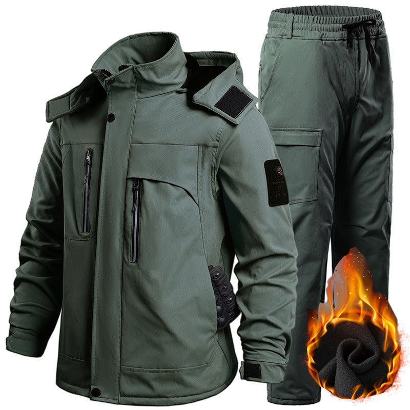Waterdichte tactische softshell herenset met fleecevoering
