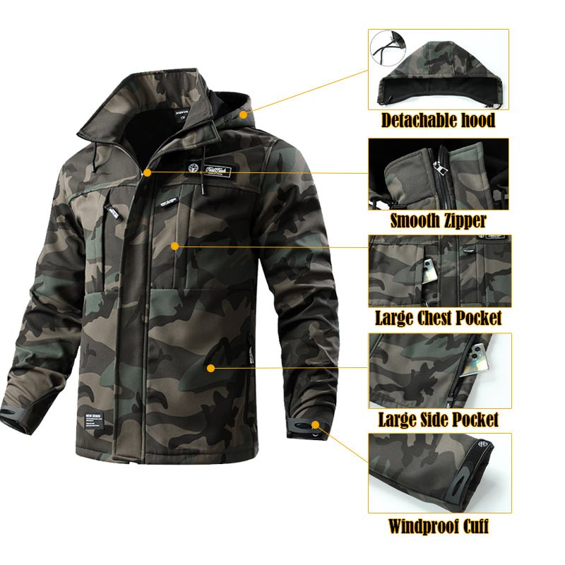 Waterdichte tactische softshell herenset met fleecevoering