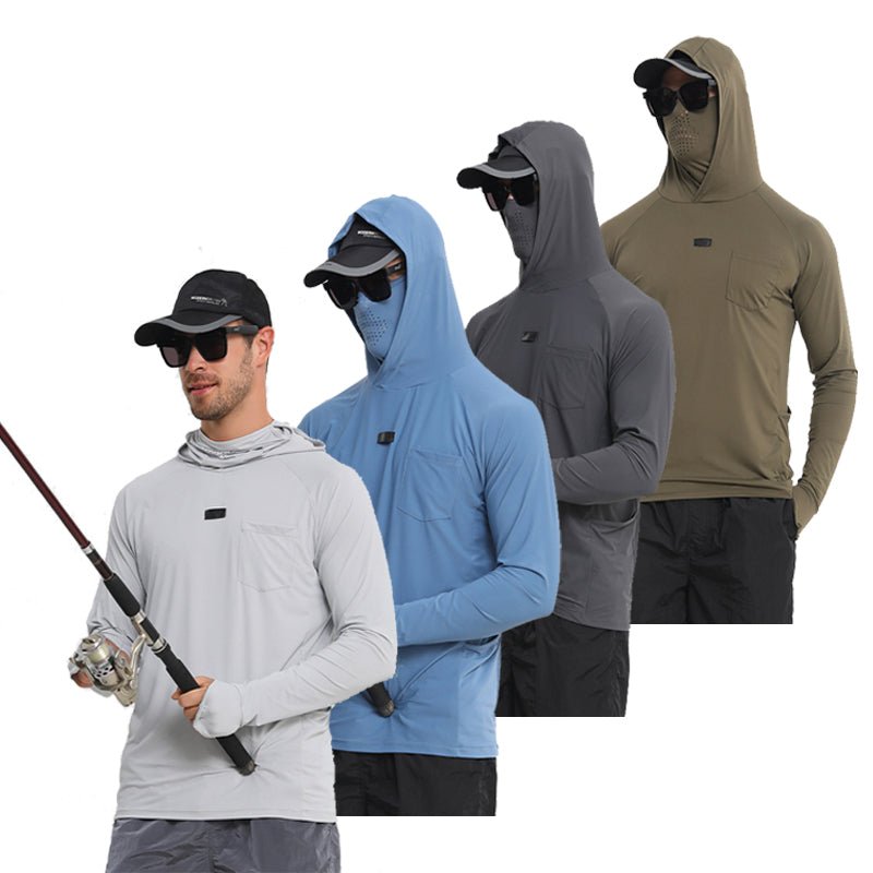 Lightweight Quick-Dry UPF 50+ Hooded Sun Shirt with Built-In Neck Gaiter