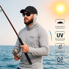 Lightweight Quick-Dry UPF 50+ Hooded Sun Shirt with Built-In Neck Gaiter