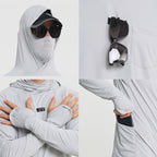 Lightweight Quick-Dry UPF 50+ Hooded Sun Shirt with Built-In Neck Gaiter