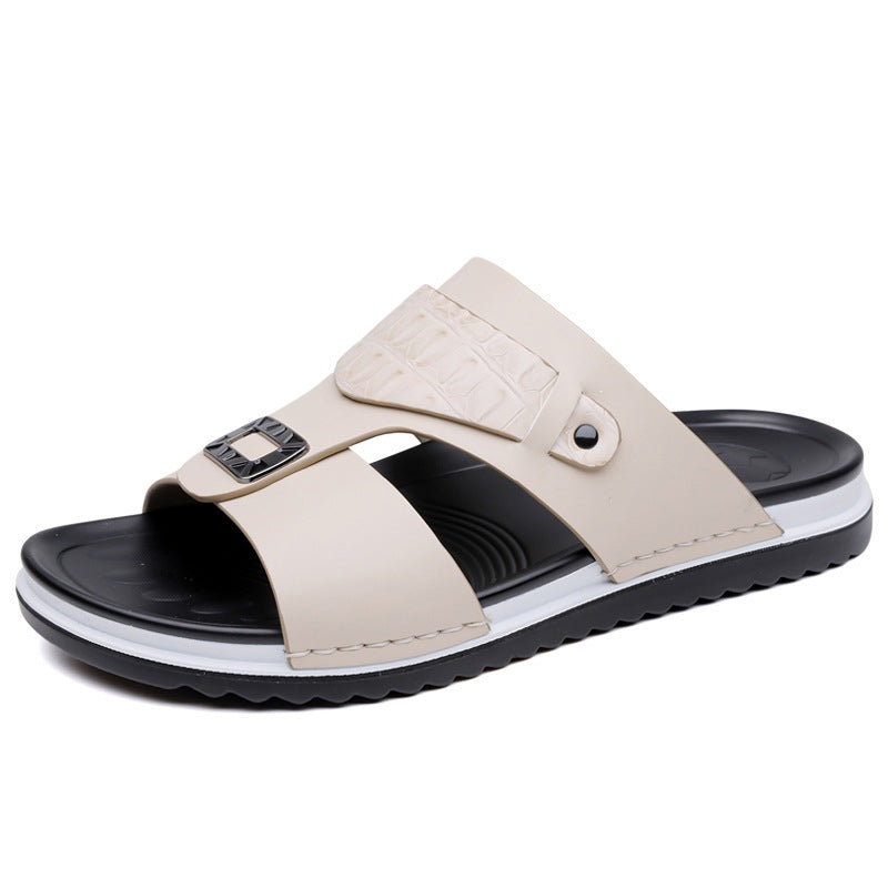 Slip-on sandalen van kunstleer voor heren – Ademend mesh en antislipzool