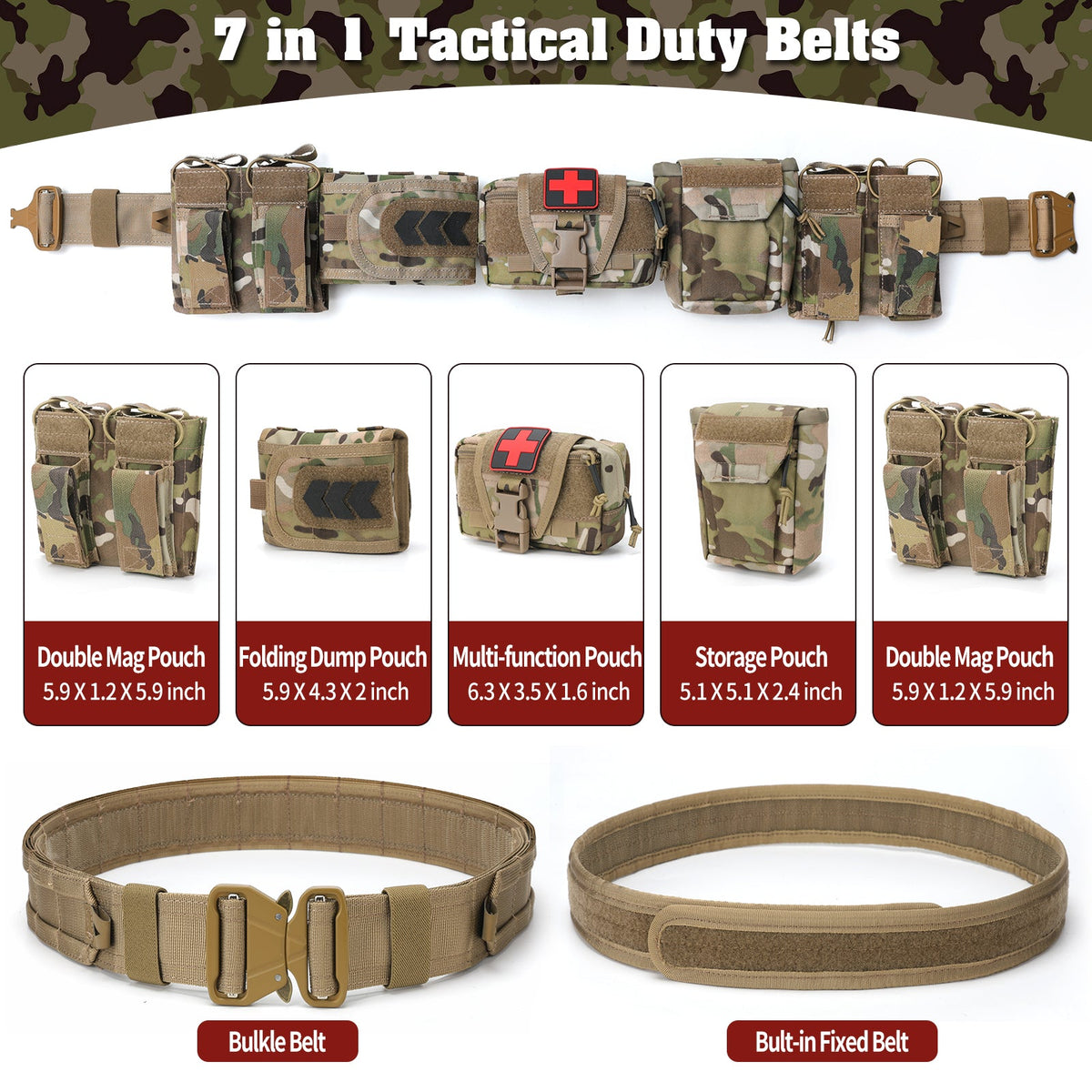 5-in-1 Tactical Duty Riem met Snelontgrendeling