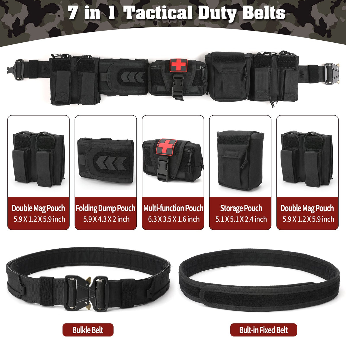 5-in-1 Tactical Duty Riem met Snelontgrendeling