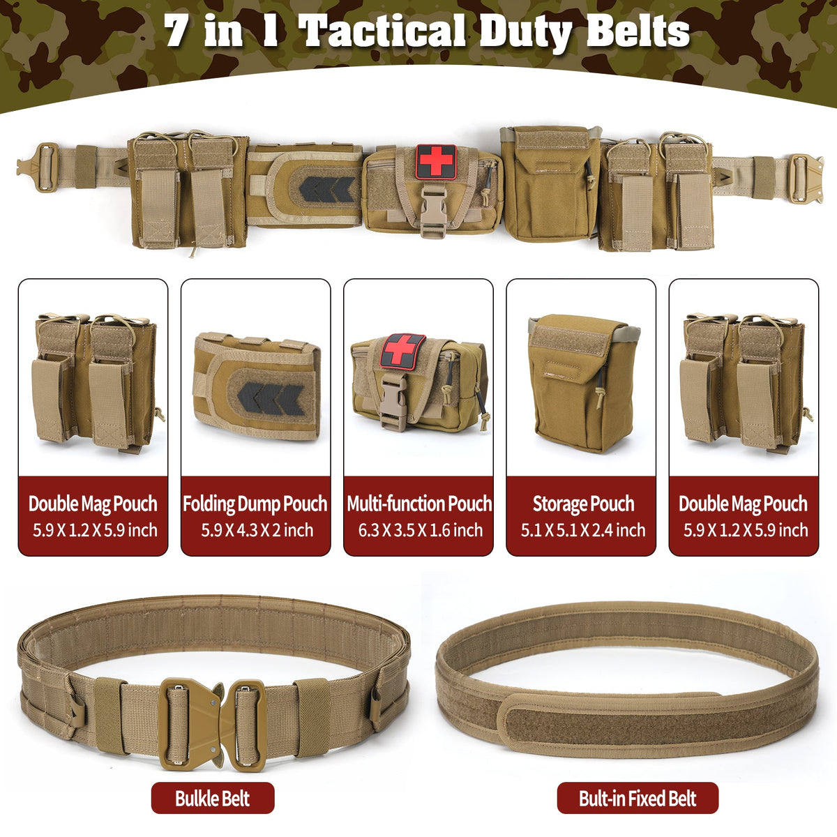 5-in-1 Tactical Duty Riem met Snelontgrendeling