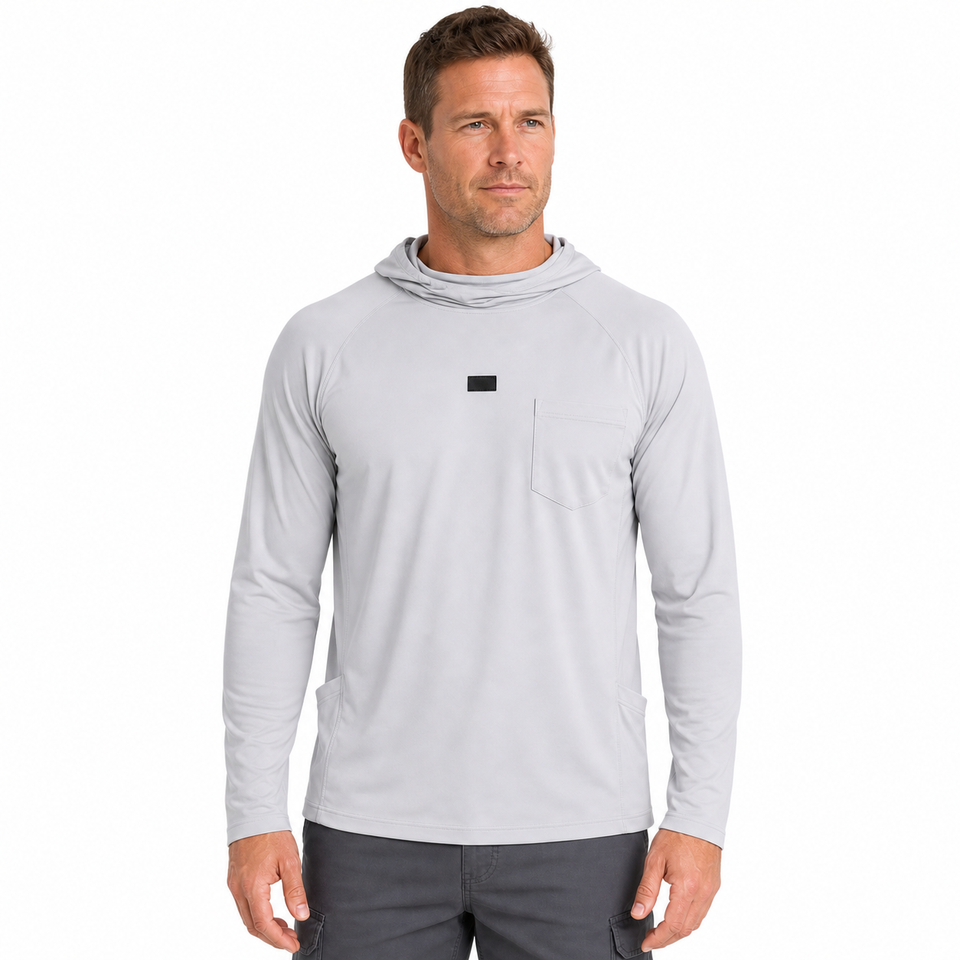Lichtgewicht Sneldrogend UPF 50+ UV-Shirt met Capuchon en Ingebouwde Nekwarmer/Gezichtsmasker
